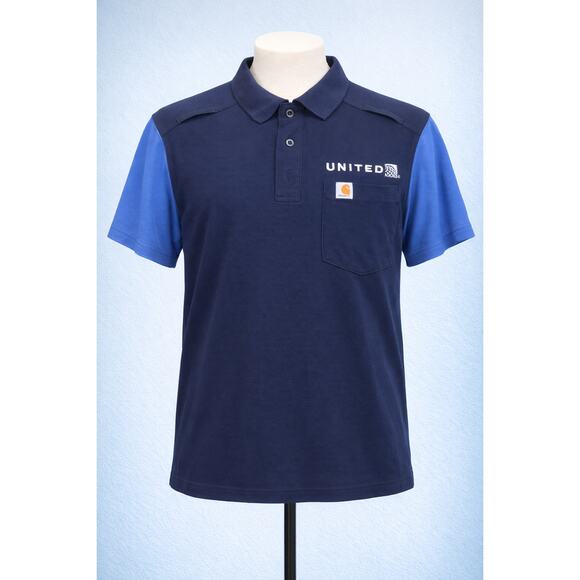Carhartt Men’s Original Fit Blue United Airlines Polo Shirt M